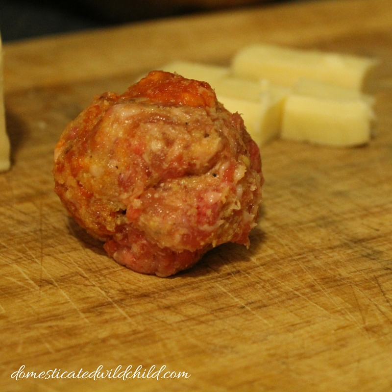 mozzarella stuffed meatballs