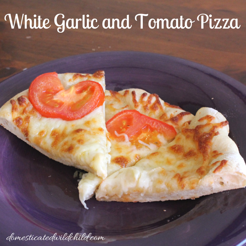 White Garlic and Tomato Pizza