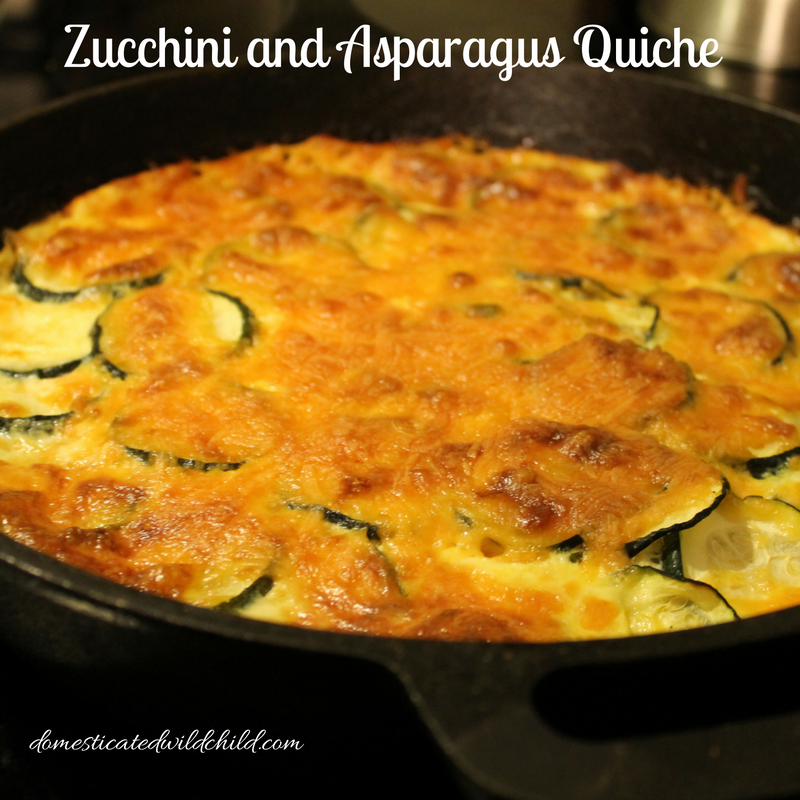 Crustless Zucchini and Asparagus Quiche