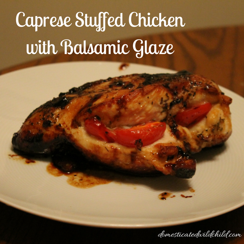 Caprese Stuffed Chicken with Balsamic Glaze